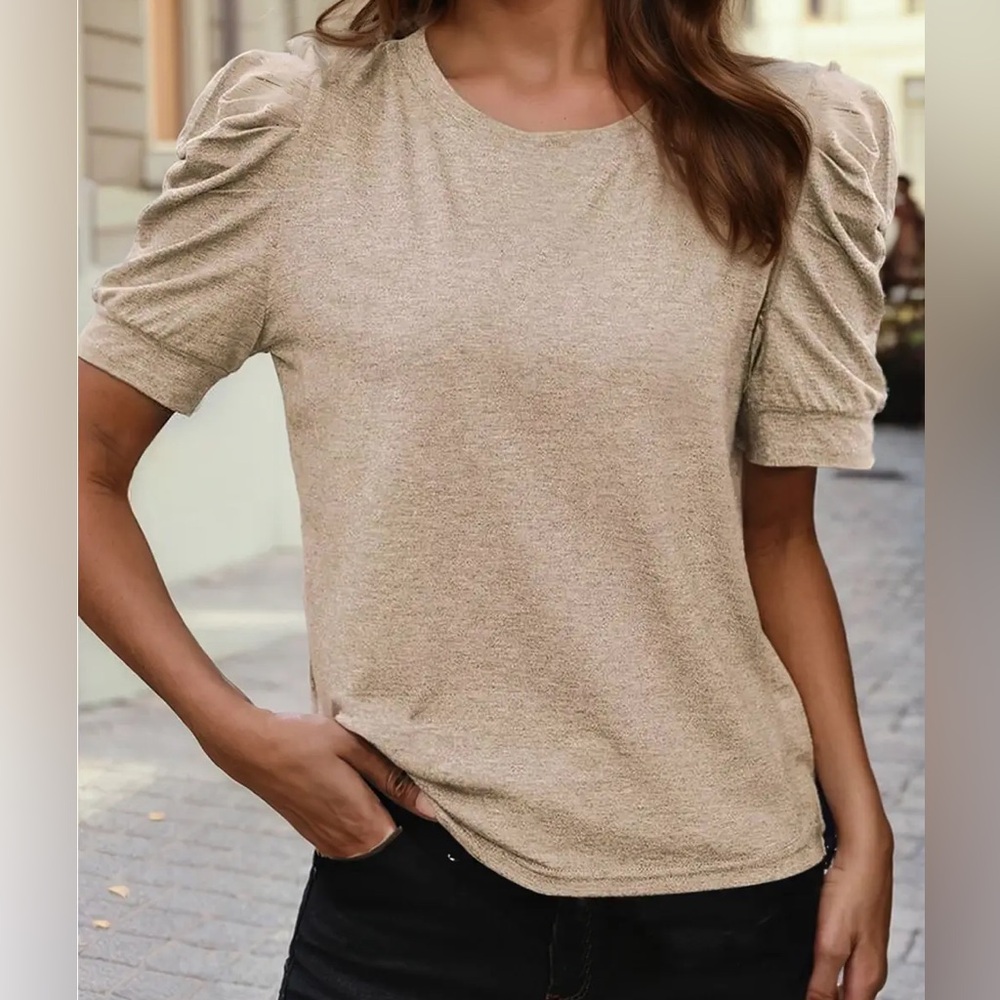 Sand Dune Puff Sleeve Top